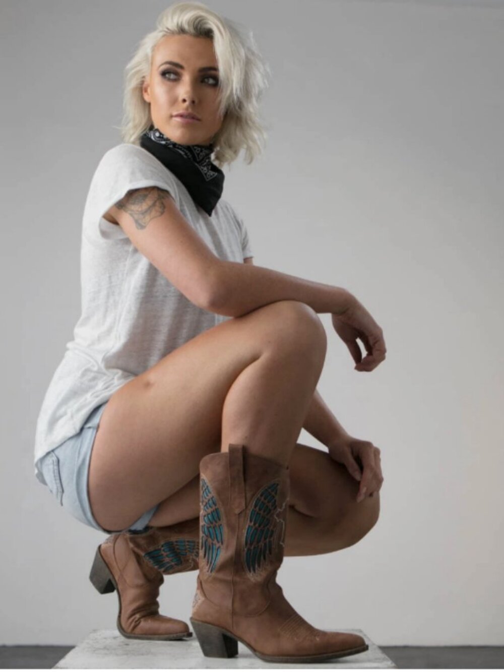 New Women's Embroidered Cowboy Boots Angel Wings & Cross Genuine Leather Western